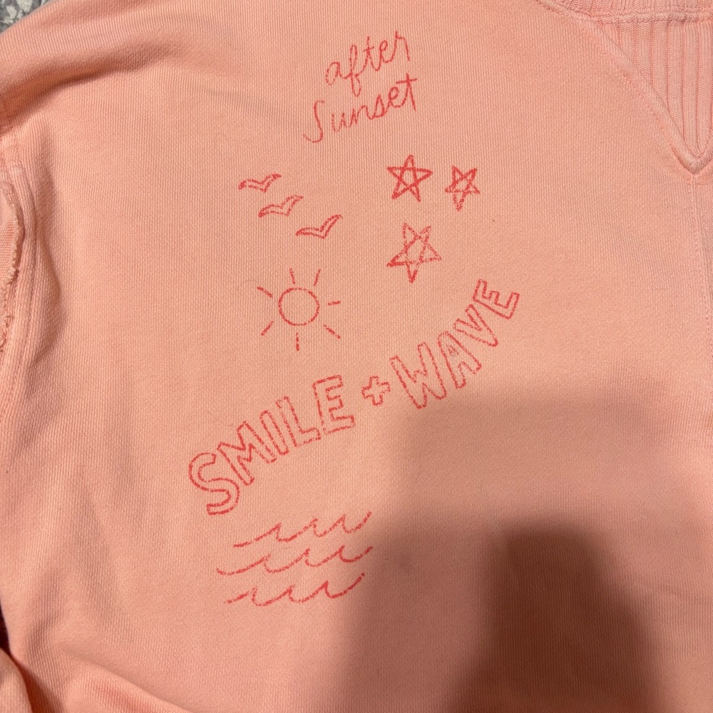 Aerie Peach Summer Themed Crewneck Sweater - Picture 2 of 5